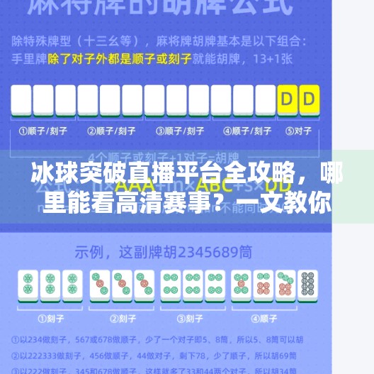 冰球突破直播平台全攻略,哪里能看高清赛事?一文教你轻松追赛!冰球突破哪里可以看直播